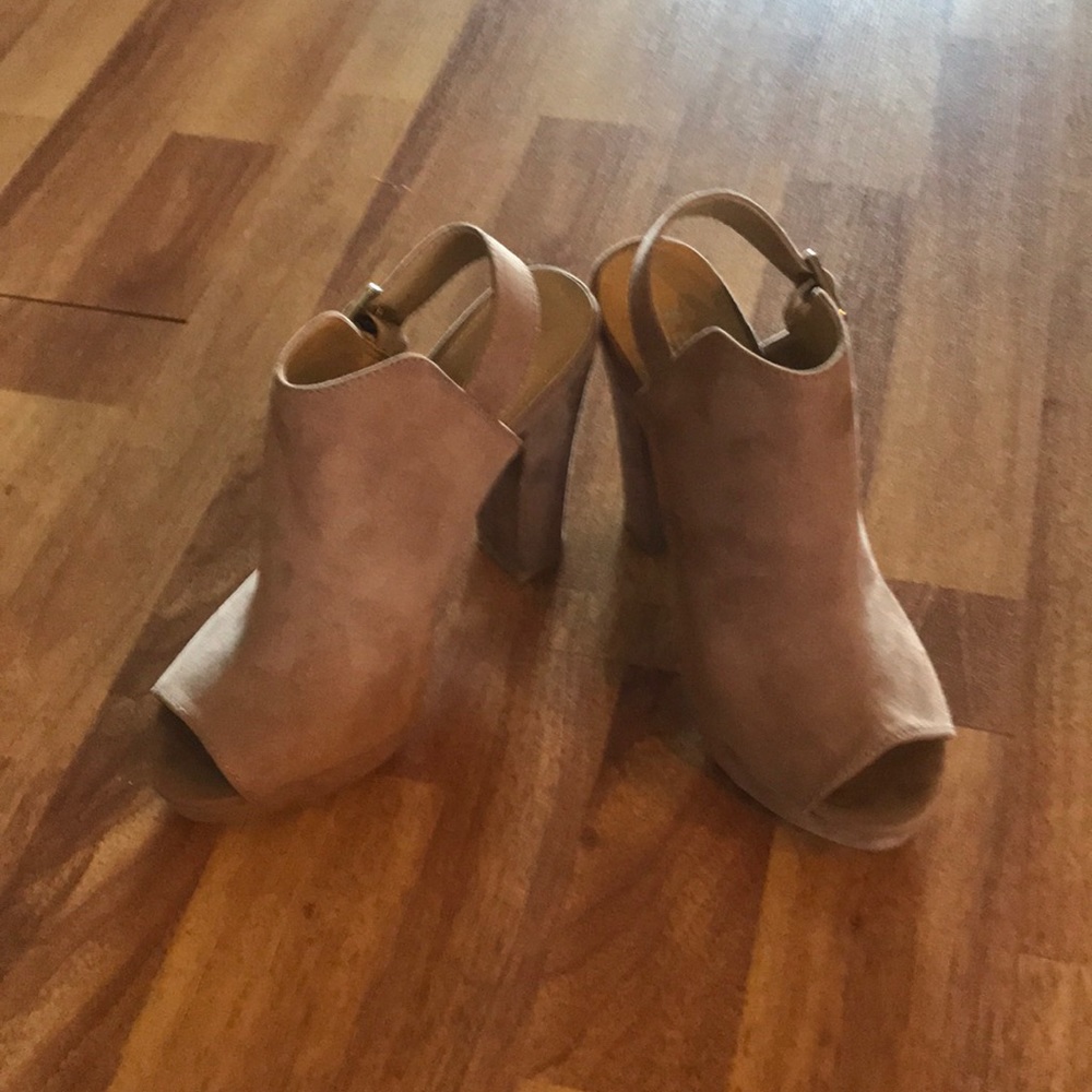 Tan suede booties